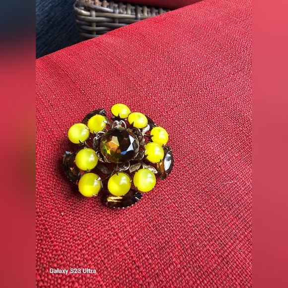 I love these colors! You don\'t see them very often. Spectacular brooch designed.